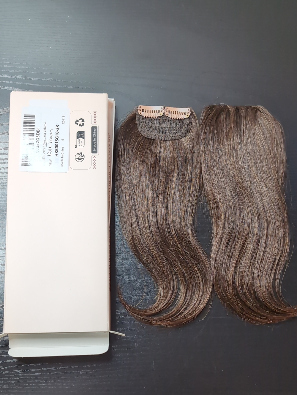 10 In 2 Piece Clip In Short Hair Extensions For Volume Dark Brown